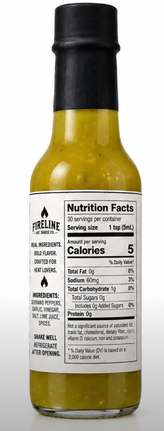 Fireline Hot Sauce Co. Garlic Serrano Hot Sauce 5 fl oz